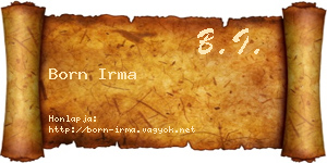 Born Irma névjegykártya