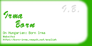 irma born business card